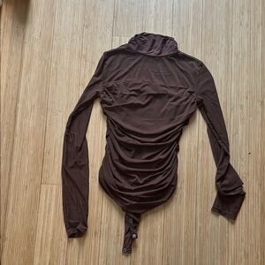 Brown Long Sleeve Women's Top